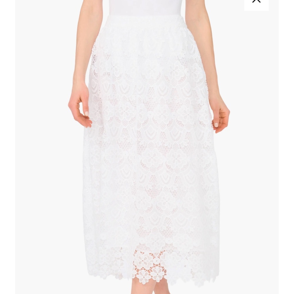 Ted Baker Lace Maxi Skirt Floral Scalloped White Size 0 Coquette Romantic Bridal